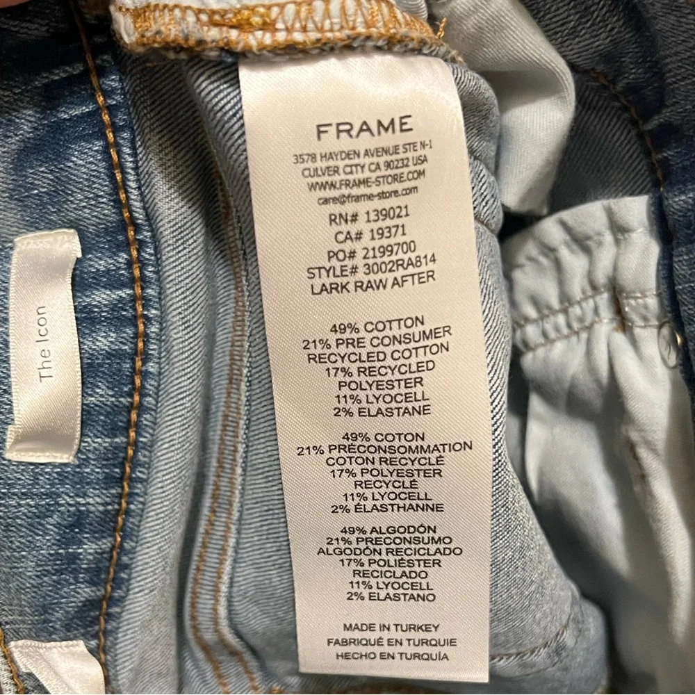 Frame Denim Jeans Icon‎ Flare Raw Hem Wide Leg Sz 24 - Picture 16 of 16